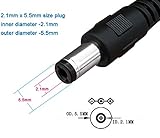 12 Pack DC Power Cable 12v DC Power Plug Cord Male Connectors 2.1mm x 5.5mm DC Pigtail Adapter Barrel Jack Socket Wire for CCTV Security Camera,DVR,Car Rearview Monitor System Video,LED Strip Light