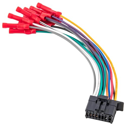 RED WOLF 16-Pin Radio Stereo Wiring Harness Compatible with Aftermarket Pioneer Radio DEH AVH AVIC MVH FH SPH w/Wire Connector Butt