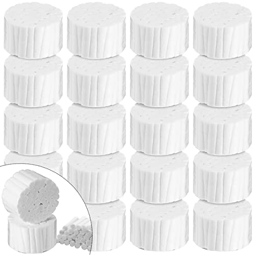 1000 Counts Dental Gauze Rolls Cottons Pads Good Absorbent Nose Plugs Flexible Dental Cotton Rolls Swabs Ball for Dentists Kids Adults Nosebleed Mouth Gauze Accessories, 1.5 Inch
