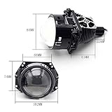 3.0 Inch BI Projector Lens Car Retrofit Kit with High Low Beam Function-6000K White 25,000lm Focus Beam Clear Cut off Line No Blind Oncoming Car Upgrade Bi-Xenon Projector Lens