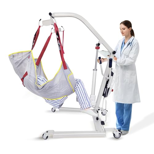 Electric Patient Lift w/Commode Sling 500lbs Body Transfer Lift Chair for Full/Partial Paralysis Patients 8000N Powerful Motor Electric Lift for Home&Hospital