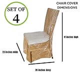 Evelots Dining Room/Kitchen Chair Cover/Protector-4 Pack- Heavy Duty Clear PVC Vinyl-No Dust/Spill/Pet Hair/Pet Claws, Easy Clean Slipcover