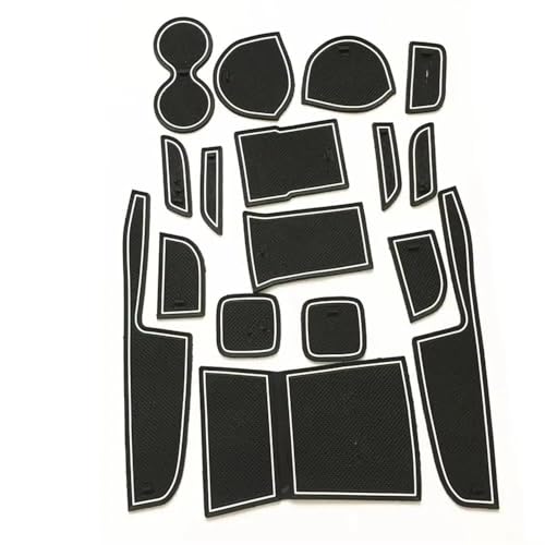 17PCS Car Anti Non Slip with Words in Car Stickers Interior Door Groove Mat Cup Pad for Suzuki for Vitara 2015 2016(White)