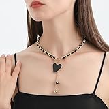 QIMOSHI Black Wrap Velvet Choker With Black Heart Pedant for Women,Jewelry Gift for Girlfriend Family And Friend