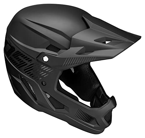 Mongoose Title Full Face Helmet, Extra Small, Durable ABS Shell, Chin Guard, Full Coverage Pads, Vents for Airflow, Pivoting Visor, Goggle Strap Channel, BMX and Mountain Bike Helmet for Adult or Teen