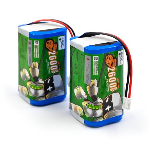 (2-Pack) 14.8V 2600mAh Li-ion Battery Replacement for Shark Ion R75 RV761 RV850C RV1000S UR1000SR RV101AE AV752 AV911S AV970 2-Prong Connector Robots