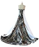 ZVOCY White Satin Camo Wedding Dresses A-Line Camouflage Embroidery Bridal Gown Ivory 16