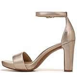 Naturalizer Womens Joy Ankle Strap Heeled Dress Sandal,Bronze Leather,7 Wide