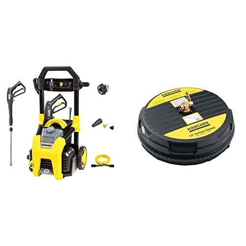 Karcher K1800PS 1800 PSI 1.2 GPM TruPressure Electric Pressure Washer & Universal 15" Pressure Washer Surface Cleaner Attachment