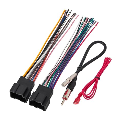 NuIth Radio Wiring Harness with Antenna Adapter Fits for Selected Chevrolet/GMC/Buick 2006-2017, Stereo Installation Wire Harness Kit Aftermarket Radio Harness Cable Adapter