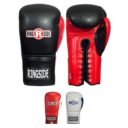 Ringside Lace IMF Tech Boxing Training Sparring Gloves Black, 16 OZ