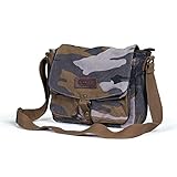 Gootium Canvas Messenger Bag - Vintage Crossbody Shoulder Bag Military Satchel, Camo