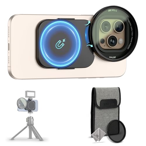67mm Phone Lens Filter Adapter+CPL Filter Pouch Set for iPhone 16 15 14 Pro Pro Max Plus, Double-Sided Magnetic Phone Lens Filter Ring with 1/4-20" Screw & Cold Shoe Mount Pull-Out to fit 16 Pro Max