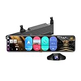 ZYKHPSYA 4G+32G Android 8.1 12'' Car Rearview Mirror Stream Media Dual Lens 1080P Camera DVR Dash Cam 4G WiFi GPS Navigator Dashcam (Color : D91-10M BC, Size : with 64G TF Card), laiyong1987