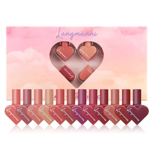 LANGMANNI 12 Colors Sweet Heart Velvet Matte Liquid Waterproof Long-Lasting Lipstick Set