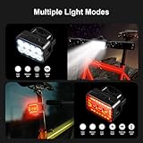 Spolite Bike Head and Tail Light Set, Ultra Bright 8+3 LED Lamp, IP64 Waterproof, 9+12 Modes, Front and Rear Taillight Reflectors for Night Riding/Cycling Safety