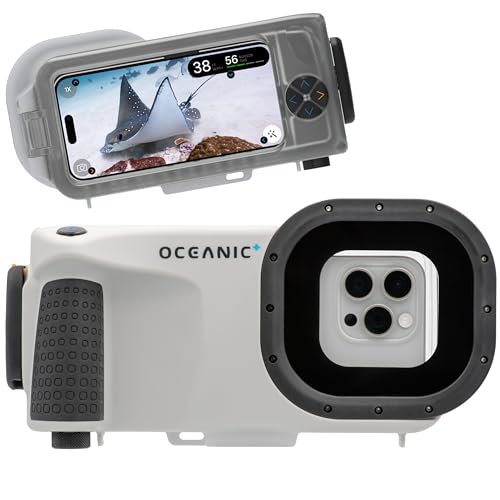 OCEANIC+ Underwater Housing | Turn Your iPhone Into a Dive Computer & Underwater Camera | Waterproof Depth to 196ft | Great for Scuba Diving & Snorkeling | Compatible iPhones That Run iOS 16 or Newer