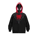 Dynict Men’s Spider Hoodies Unisex Oversize Goth Jacket Y2K Punk Streetwear Zip Up Hoodie Spider caps (X-Large,Hoodie)