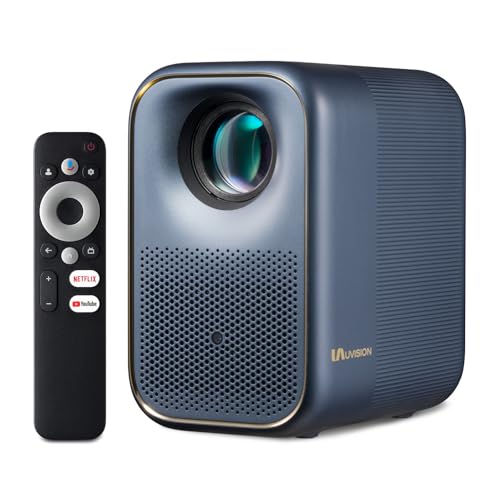 UVISION New AllPlay Smart Projector with Google TV, Netflix-Licensed, Native 1080p Full HD, WiFi & Bluetooth, Auto Focus, Auto Keystone, Dolby Audio, Portable with Carry Case, for Home and Outdoor Use