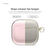 elago Clear Case Compatible with AirPods 4 Case - Compatible with AirPods 4th Generation Case, Carabiner Included, Reduced Yellowing, Wireless Charging, Shock Resistant, Full Protection (Lovely Pink)