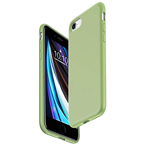 Danbey for iPhone 7/8 / SE2 / SE3 Case, Premium Genuine Liquid Silicone Stain-Resistant Phone Case, for SE 3rd Generation 2022 | SE 2nd 2020 | 8 | 7, Minimalist Basic Cover 4.7" - Lime Green