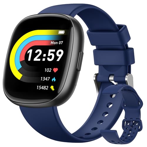 Smart Watches for Women Men Gifts: Fitness Tracker with Make/Recive Call 10-Day Battery Life Heart Rate SpO2 Sleep Monitor 120 Sport Mode 5ATM Waterproof Smartwatch for iOS Android Phones Deep Blue