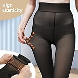 X-CHENG Fleece Lined Tights Sheer Women - Fake Translucent Warm Pantyhose Leggings Sheer Thick Tights for Winter