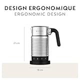 Nespresso Aeroccino4 Dishwasher-Safe Electric Milk Frother with Four Styles of Preparation (Silver and Black)