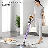 Cordless Vacuum Cleaner, 550W/45Kpa/70Mins Vacuum Cleaners for Home, Stick Vacuum Cordless with Low Noise, LED Screen, Wall Mount Charging,1.6L Dust Cup, Rechargeable Vacuum Pet Hair/Carpet/Hardfloor