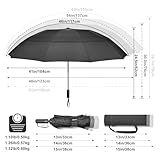 G4Free 62 Inch Large Golf Umbrella Compact Reverse Travel Umbrella 10 Ribs Windproof for Rain Double Canopy Automatic Open Close (Black)