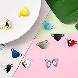 36 Pairs 12 Colors Heart Charms for Jewelry Making Heart Shaped Magnetic Clasps Connected for DIY Couple Bracelet Necklace Making Valentines Day Gifts (16x10.5mm)