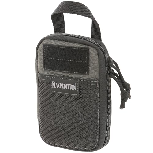 MAXPEDITION Mini Pocket Organizer (4” x 6” x 1”) EDC Pouch, Tactical Tool Pouch for Organization, MOLLE Accessories for Everyday Carry (Wolf Gray) 0259W