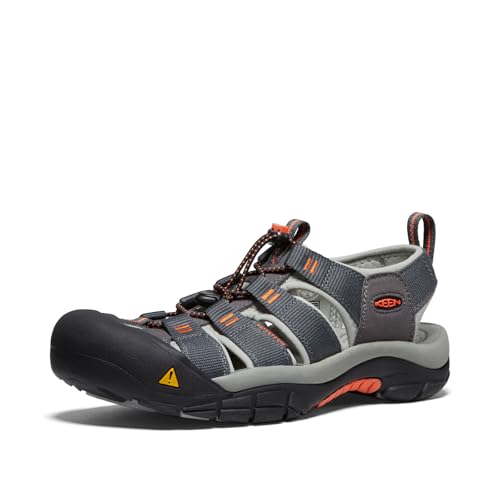 KEEN Men's Newport H2 Closed Toe Water Sandals, Magnet/Nasturtium, 10