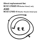 for Ford Super Duty Windshield Washer Nozzle Hose Kit, Compatible with Ford Super Duty F250 F350 F450 2011 2012 2013 2014 2015 2016, BC3Z-17K605-B Washer Hose + BC3Z-17603-A Washer Nozzle Jets