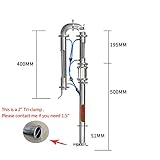 New Tubular distillation tower with sight glass copper mesh 1.5'' 2'' domestic brewing equipment moonshine distiller (2'')