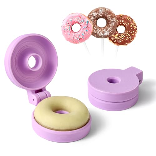 MITCHENIFY 2 PCS Donut Cake Pop Mold Shapes Press Set, 3D Printed Cake Pop Cutter and Pusher, Baking Tools Accessories for Home Baking, Birthday Parties, Wedding Desserts