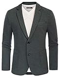 PJ PAUL JONES Mens Casual Knit Blazer Suit Jackets Classic Fit Two Button Sport Coat Grey 2XL