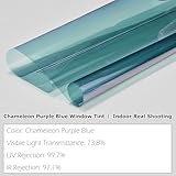 AuMoHall Charming Purple Blue Colorful Car Chameleon Windshield Tint Film 73.8% VLT Car Front Window Solar Protection Tint Color Change Window Film, 39.37" x 118.11"