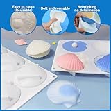 SIQINZONGWA Shell Shaped Silicone Molds, Seashell Baking Molds Marine Theme Chocolate Cake Fondant Molds 3D Ocean Epoxy Resin Crafting Projects