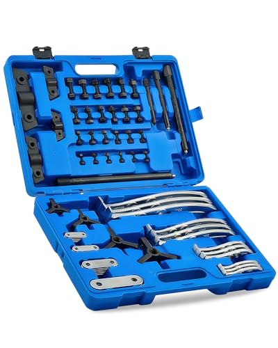 Orion Motor Tech Gear Puller Set, 3" 4" 6" 8" Bearing Puller Kit, 24pc 2 Jaw & 3 Jaw Gear Puller with Reversible Jaws, Heavy Duty Pulley Puller Tool for Pulley Gear Bearing Flywheel Removal