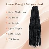 24 Inch Distressed Butterfly Locs Crochet Hair, 8 Packs Thick Distressed Locs Crochet Hair Long Black Butterfly Jumbo Loc Pre Looped Light Weight(24Inch - 8Pack, 1B)