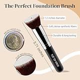 Flat Top Kabuki Foundation Brush By KESHIMA - Premium Makeup Brush for Liquid, Cream, and Powder - Buffing, Blending, and Face - 1.2" Top Diameter