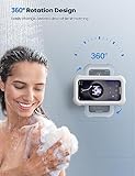 Lamicall Shower Phone Holder Waterproof - 480° Rotatable Retractable Adjustable Shower iPhone Case Holder, Bathroom Wall Phone Mount Stand Water Proof Anti Fog Case, Accessories for 4-7" Cellphones