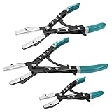 LIBRATON Hose Clamp Pliers, 3PCS Ratchet Hose Pliers, Hose Pinch Pliers Automotive, Hose Clamp Tool, Ratcheting Hose Pinch Off Pliers for Fuel, Flexible, Radiator Hose, with Storage Bag, 8" 10" 12"