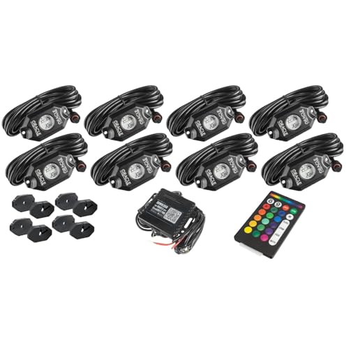 ORACLE Lighting 5819-333 Set of 8 ColorSHIFT Underbody Wheel Well Rock Lights with RF Remote fits 4x4 Off-Road Vehicles - Built for Extreme Conditions - Heavy Gauge Wiring - Waterproof