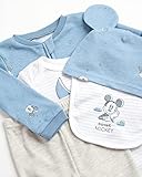 Disney Newborn Baby Boys Girls 7 Piece Layette Gift Set: Mickey Mouse, Winnie the Pooh & Minnie Mouse, 0-6M, Size 3-6M, Mickey Blue/Heather Grey