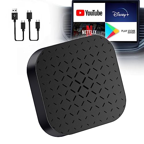 4 in 1 Wireless CarPlay Adapter Support Netflix/YouTube/TikTok/TF Card, Android Auto Wireless Adapter Car Play Dongle, Convert Wried to Wireless CarPlay for Cars with Factory Wired CarPlay (Black)