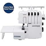 Brother ST4031HD Serger, Strong & Tough Serger, 1,300 Stitches Per Minute, Durable Metal Frame Overlock Machine, Large Extension Table, 3 Included Accessory Feet, 12.99 x 14.37 x 17.01 in., White