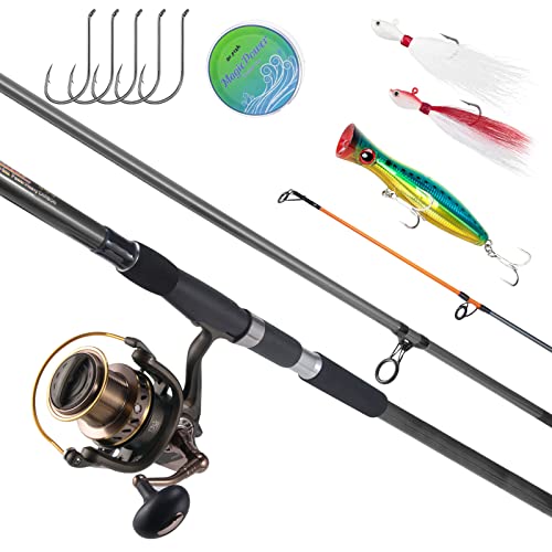 Dr.Fish Surf Fishing Spinning Rod and Reel Combo Saltwater Fishing Gear 12ft Surf Rod 10000 Spinning Reel Deep Sea Offshore Ocean Equipment Set