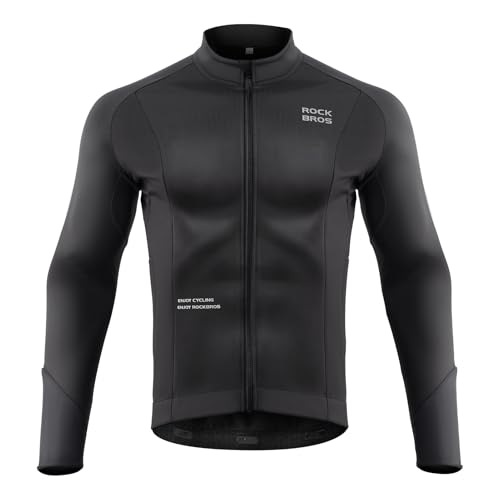 ROCKBROS Cycling Jacket for Men Winter Thermal Windproof Running Jacket Softshell Jacket Men Road Mountain Bike